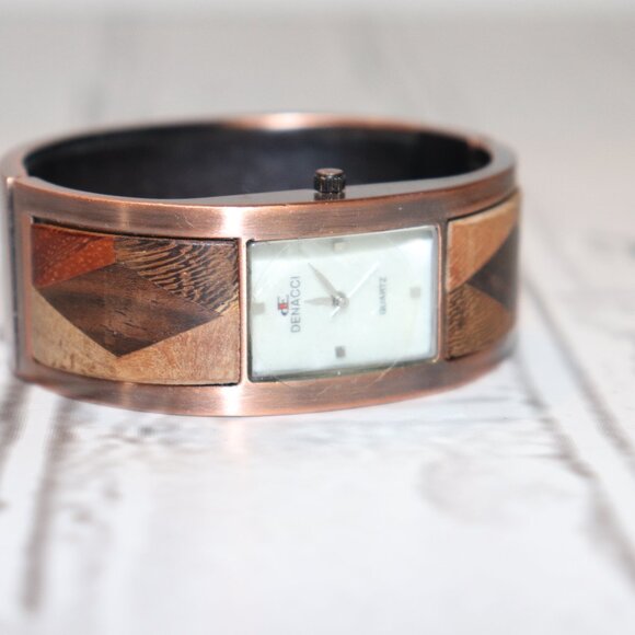 🕰️ NWOT Denacci Copper Hinged Bangle Watch Needs battery — - Picture 4 of 6